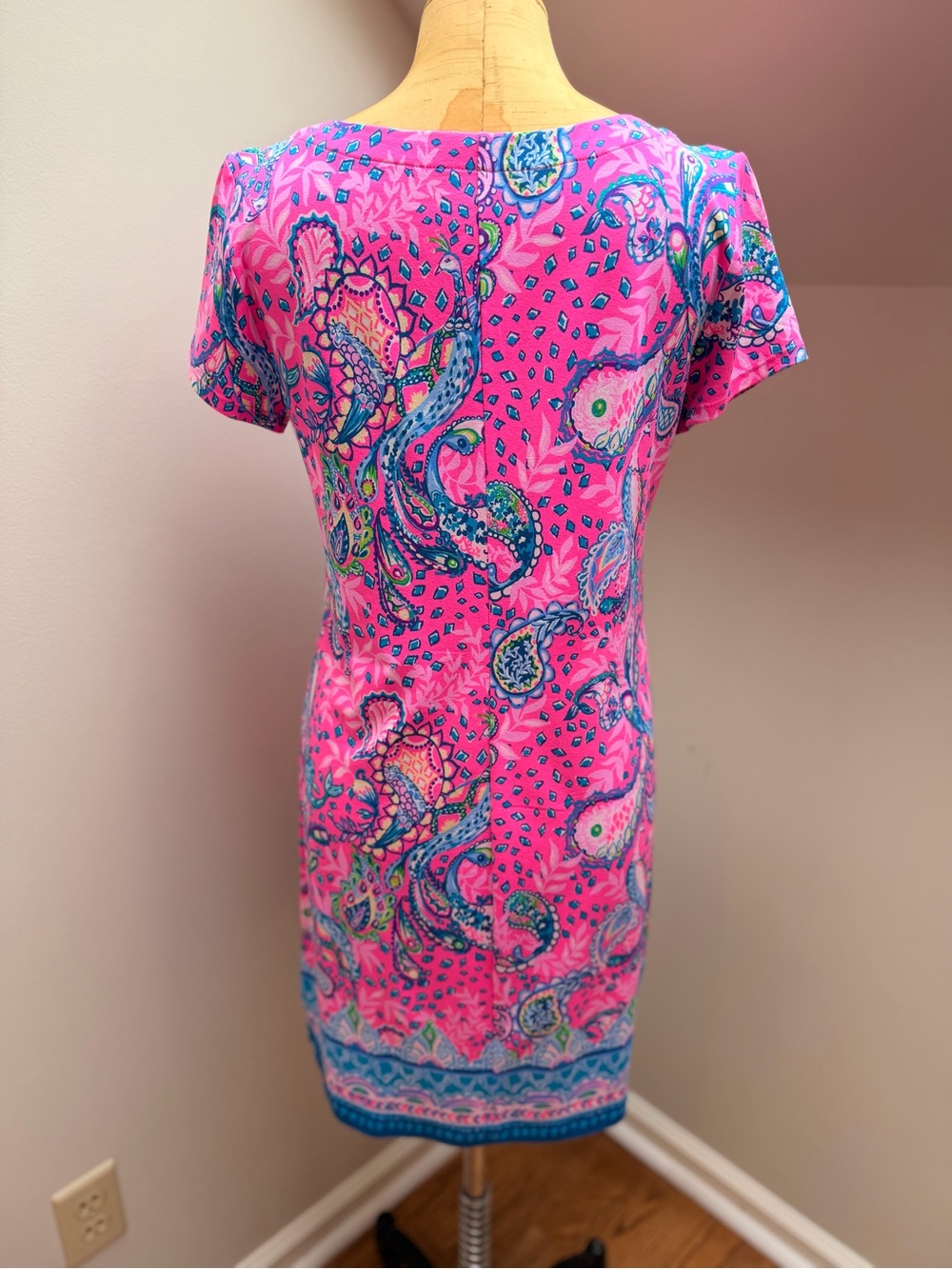 Lilly Pulitzer UPF 50 Sophialetta Dress Pink Paisley - Picture 2 of 5